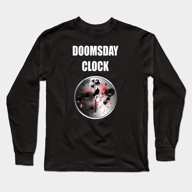 One minute Past Midnight Doomsday Clock Long Sleeve T-Shirt by geodesyn